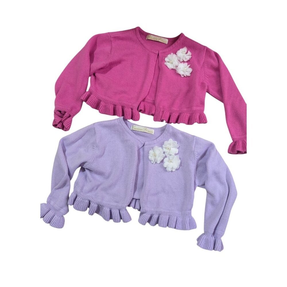Jessica Princess Girls‎ 2T  sweater Cardigans 2-Piece Set Purple & Pink
